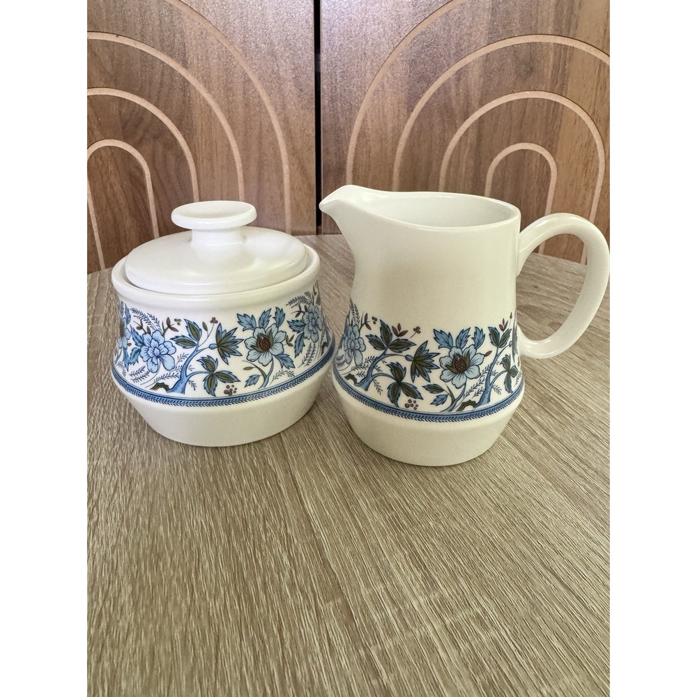 Noritake Progression China BLUE MOON Sugar and Creamer Set